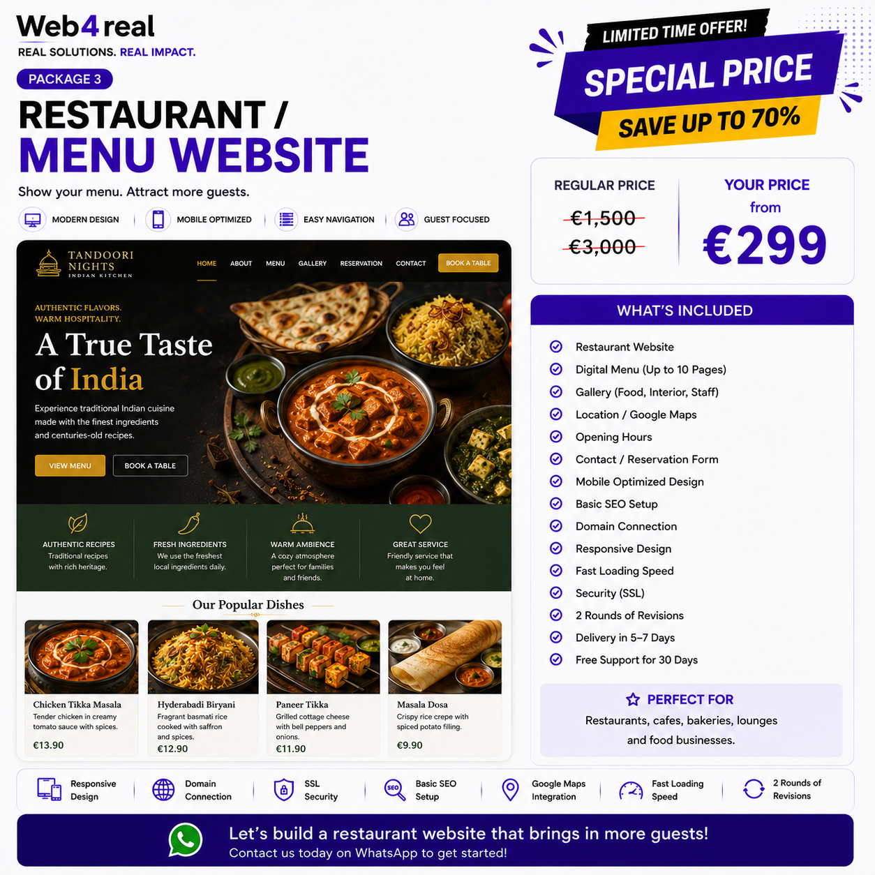 Web4real — Restaurant / Menü-Website